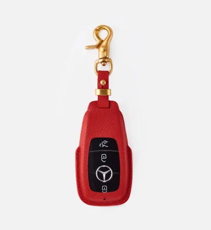Key Leather Case for Mercedes – Epsom/Red