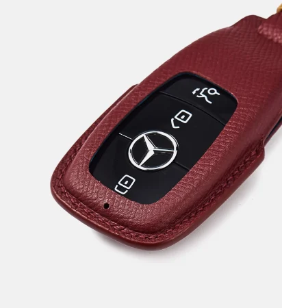 Key Leather Case for Mercedes – Epsom/Burgundy