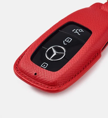 Key Leather Case for Mercedes – Epsom/Red