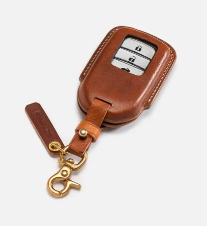 Key Leather Case for Honda – Wood Grain Dyed Leather
