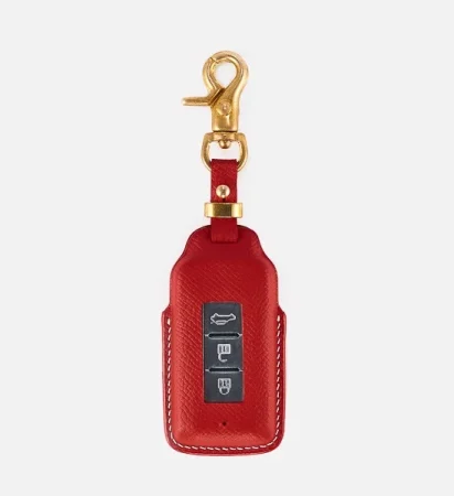 Key Leather Case for Mitsubishi – Epsom/Red