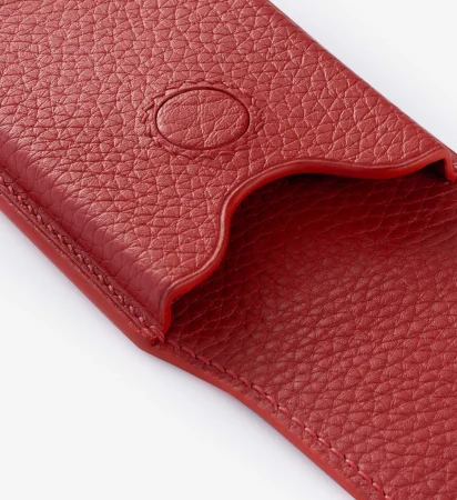 Leather Business Card Holder – Togo/Red