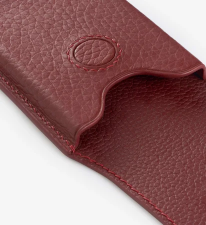 Leather Business Card Holder – Togo/Dark Red