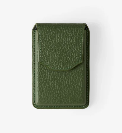 Leather Business Card Holder – Togo/Olive
