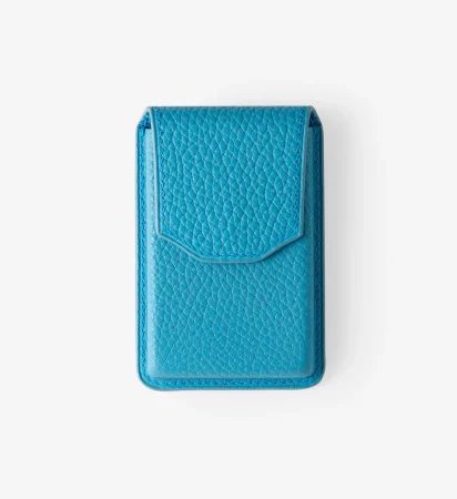 Leather Business Card Holder – Togo/Light Blue