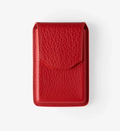 Leather Business Card Holder – Togo/Red